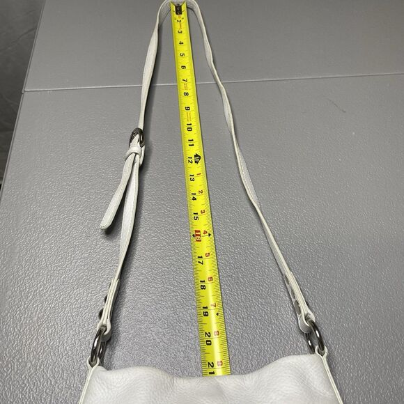 Vintage B MAKOWSKY Crossbody Bag Pebbled Leather Studded Adjustable Strap White - Picture 9 of 16